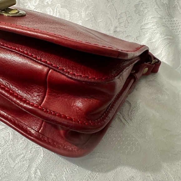 Made in Italy Real Leather Crossbody Purse Red- NWOT - Picture 9 of 14